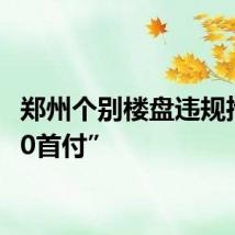 郑州个别楼盘违规推出“0首付”