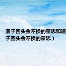 浪子回头金不换的意思和道理(浪子回头金不换的意思)