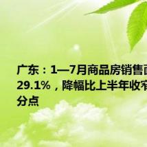 广东:1—7月商品房销售面积下降29.1%,降幅比上半年收窄1.5个百分点
