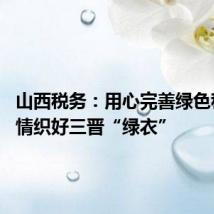 山西税务:用心完善绿色税制 用情织好三晋“绿衣”