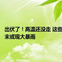出伏了!高温还没走 这些地方周末或现大暴雨