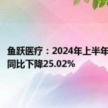 鱼跃医疗:2024年上半年净利润同比下降25.02%