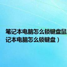 笔记本电脑怎么锁键盘鼠标（笔记本电脑怎么锁键盘）