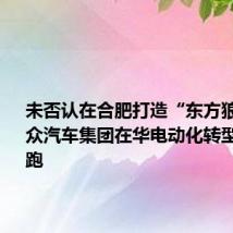 未否认在合肥打造“东方狼堡” 大众汽车集团在华电动化转型小步快跑