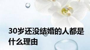 30岁还没结婚的人都是什么理由