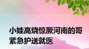 小娃高烧惊厥河南的哥紧急护送就医