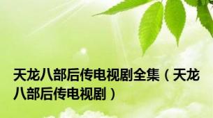 天龙八部后传电视剧全集（天龙八部后传电视剧）