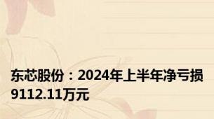 东芯股份：2024年上半年净亏损9112.11万元