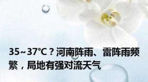 35~37℃？河南阵雨、雷阵雨频繁，局地有强对流天气