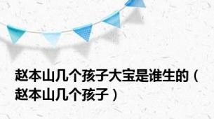 赵本山几个孩子大宝是谁生的（赵本山几个孩子）