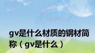 gv是什么材质的钢材简称（gv是什么）