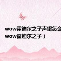 wow霍迪尔之子声望怎么开启(wow霍迪尔之子)