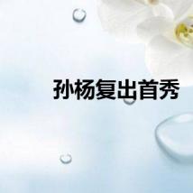 孙杨复出首秀
