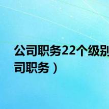 公司职务22个级别（公司职务）