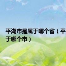 平湖市是属于哪个省(平湖市属于哪个市)