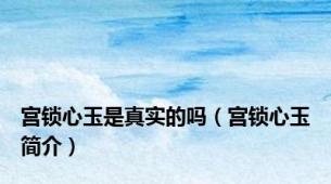 宫锁心玉是真实的吗（宫锁心玉简介）