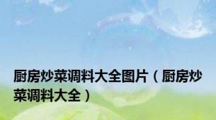 厨房炒菜调料大全图片（厨房炒菜调料大全）