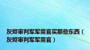 灰烬审判军军需官买那些东西（灰烬审判军军需官）