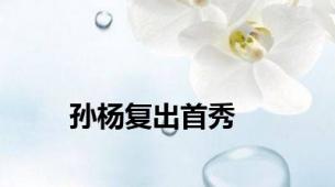 孙杨复出首秀