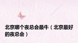 北京哪个夜总会最牛（北京最好的夜总会）