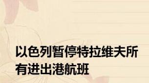 以色列暂停特拉维夫所有进出港航班