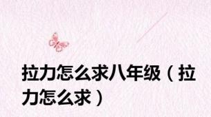 拉力怎么求八年级（拉力怎么求）