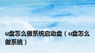 u盘怎么做系统启动盘（u盘怎么做系统）
