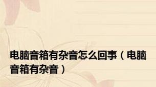 电脑音箱有杂音怎么回事（电脑音箱有杂音）