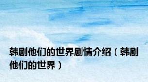 韩剧他们的世界剧情介绍（韩剧他们的世界）