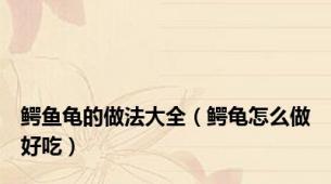 鳄鱼龟的做法大全（鳄龟怎么做好吃）