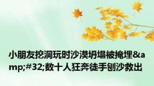 小朋友挖洞玩时沙漠坍塌被掩埋&#32;数十人狂奔徒手刨沙救出