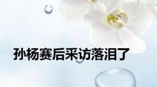 孙杨赛后采访落泪了