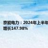 京能电力：2024年上半年净利润增长147.98%