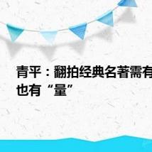 青平：翻拍经典名著需有“度”也有“量”