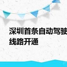 深圳首条自动驾驶公交线路开通