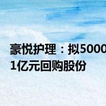豪悦护理:拟5000万元-1亿元回购股份