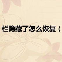 栏隐藏了怎么恢复（栏）