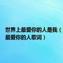世界上最爱你的人是我（世界上最爱你的人歌词）