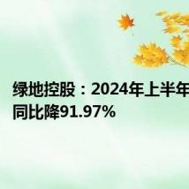 绿地控股:2024年上半年净利润同比降91.97%