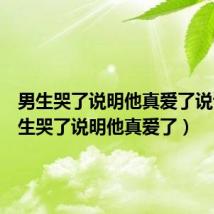 男生哭了说明他真爱了说说（男生哭了说明他真爱了）