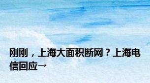 刚刚，上海大面积断网？上海电信回应→