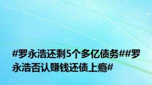 #罗永浩还剩5个多亿债务##罗永浩否认赚钱还债上瘾#
