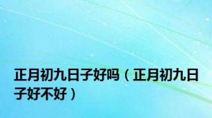 正月初九日子好吗（正月初九日子好不好）