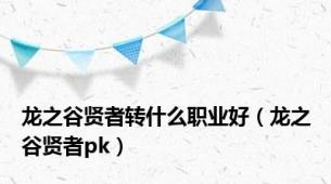 龙之谷贤者转什么职业好（龙之谷贤者pk）