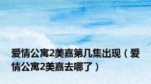爱情公寓2美嘉第几集出现（爱情公寓2美嘉去哪了）