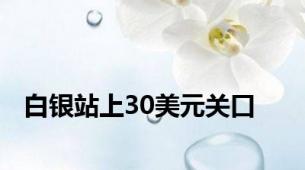 白银站上30美元关口