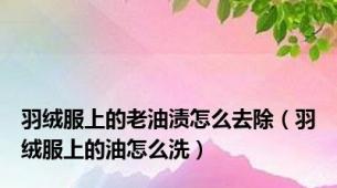 羽绒服上的老油渍怎么去除（羽绒服上的油怎么洗）