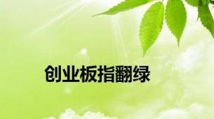 创业板指翻绿