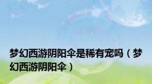 梦幻西游阴阳伞是稀有宠吗（梦幻西游阴阳伞）
