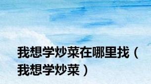 我想学炒菜在哪里找（我想学炒菜）